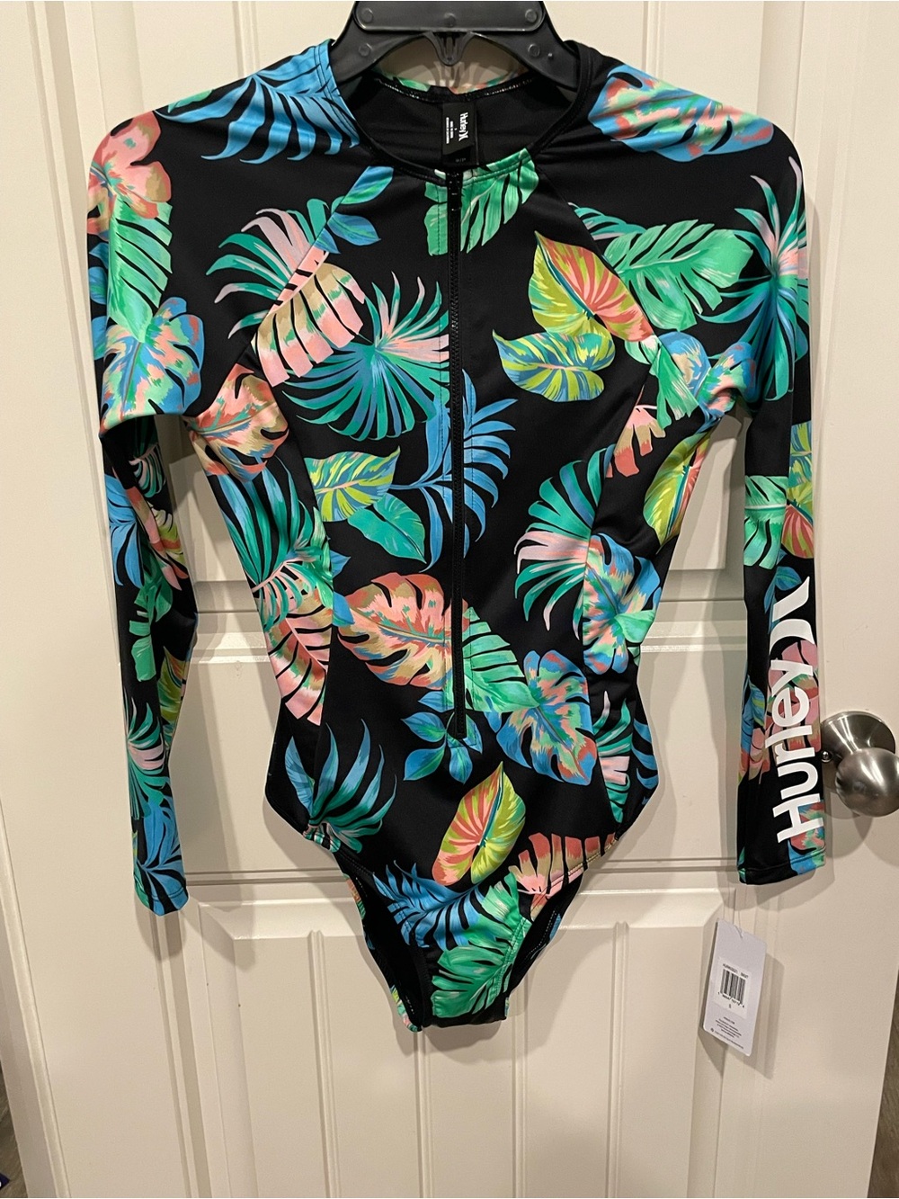 🌴 Hurley Tropical Leaf Rashguard Bodysuit | Size S 🌴 - Picture 3 of 6